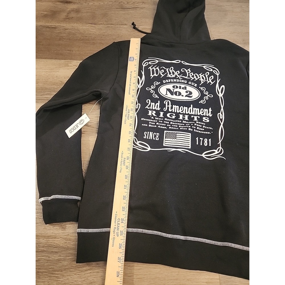 JedCo Black Hoodie Sz Medium We The People 2nd Amendment Old No. 2 Embroidered - Picture 3 of 5